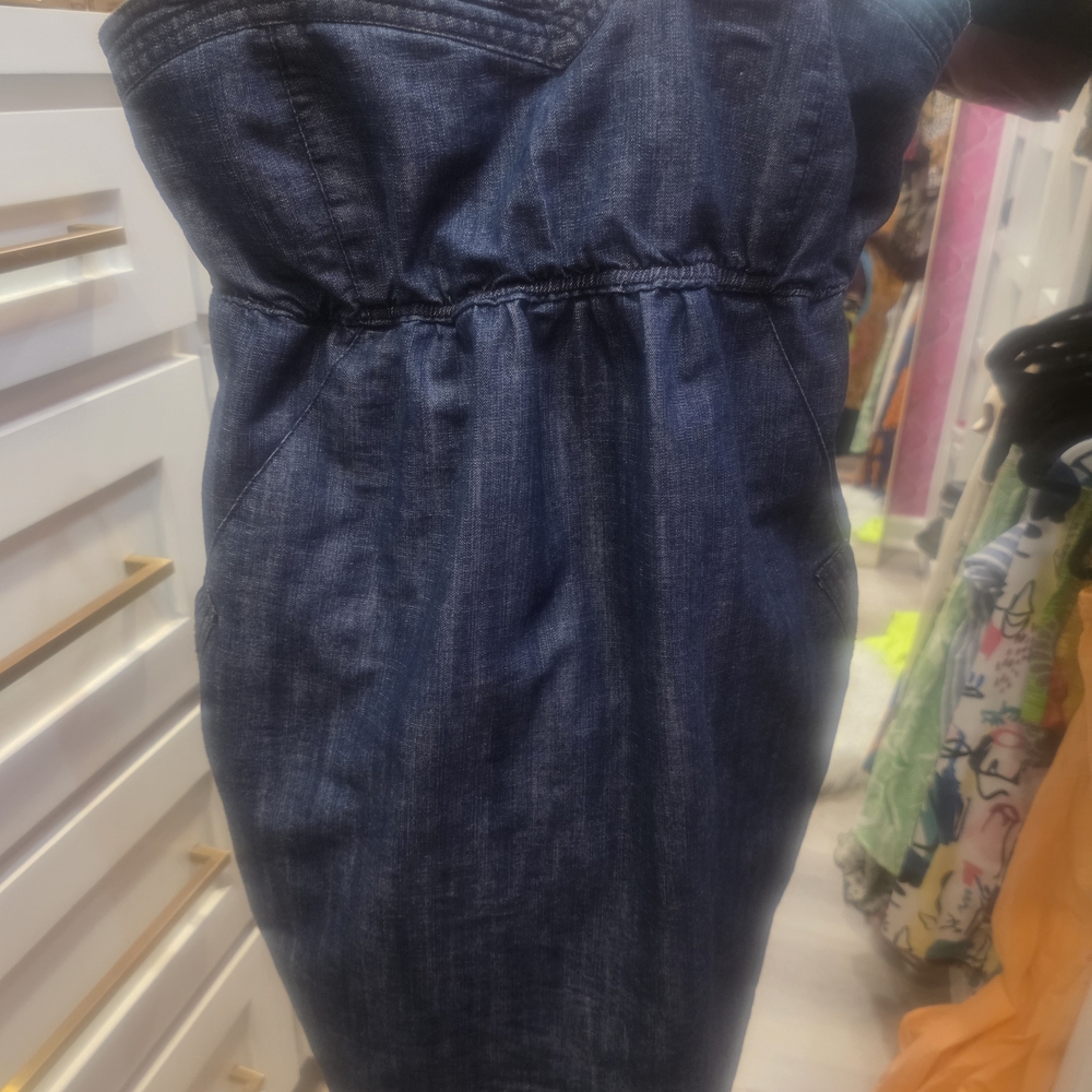 Tyte Jeans Strapless Denim Dress - Blue
